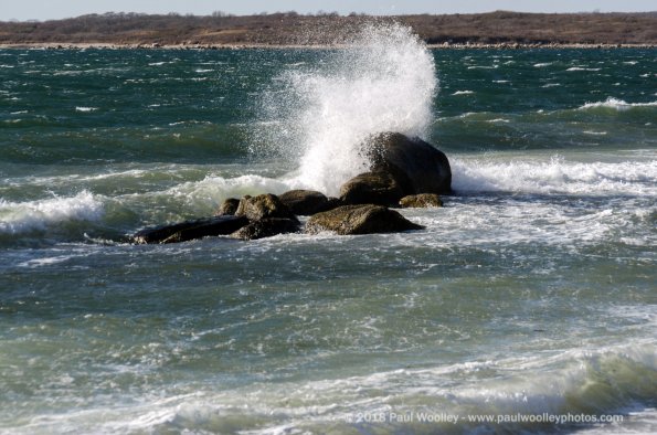 Waves on boulder